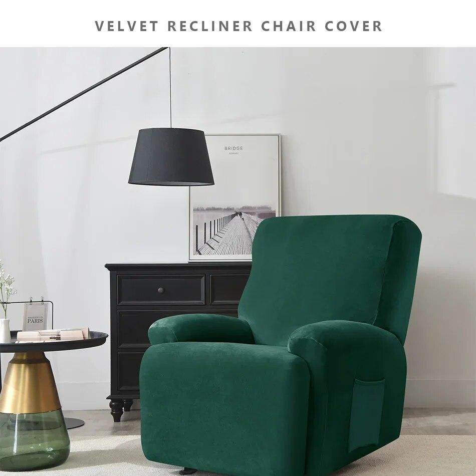 Эластичный бархатный плюшевый чехол на кресло для ленивого мальчика, чехол на стул, лежак, одноместный диван, чехол для дивана, чехлы на кресла, 4 отдельных чехла