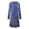 Women's Fashion Casual Printed Round Neck Pullover Slim Fitting Long Sleeve Dress