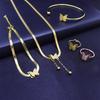 Exquisite Temperament Butterfly Fringe Chain Necklace Titanium Steel Gold-Plated Ring Fashion Geometric Bracelet Personalized Bracelet