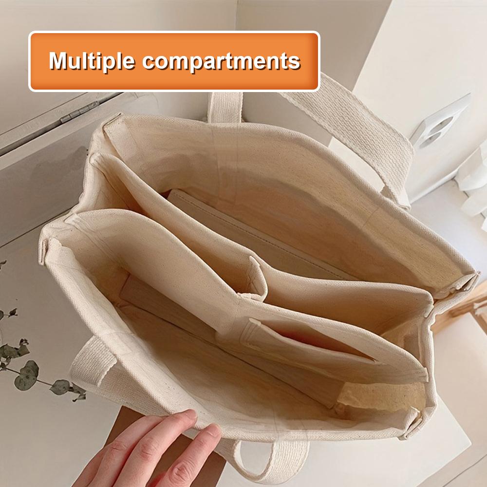 Canvas Tote Bag Handbag Women Crossbody Shoulder Bag Multifunctional Mommy Diaper Bag with Multiple