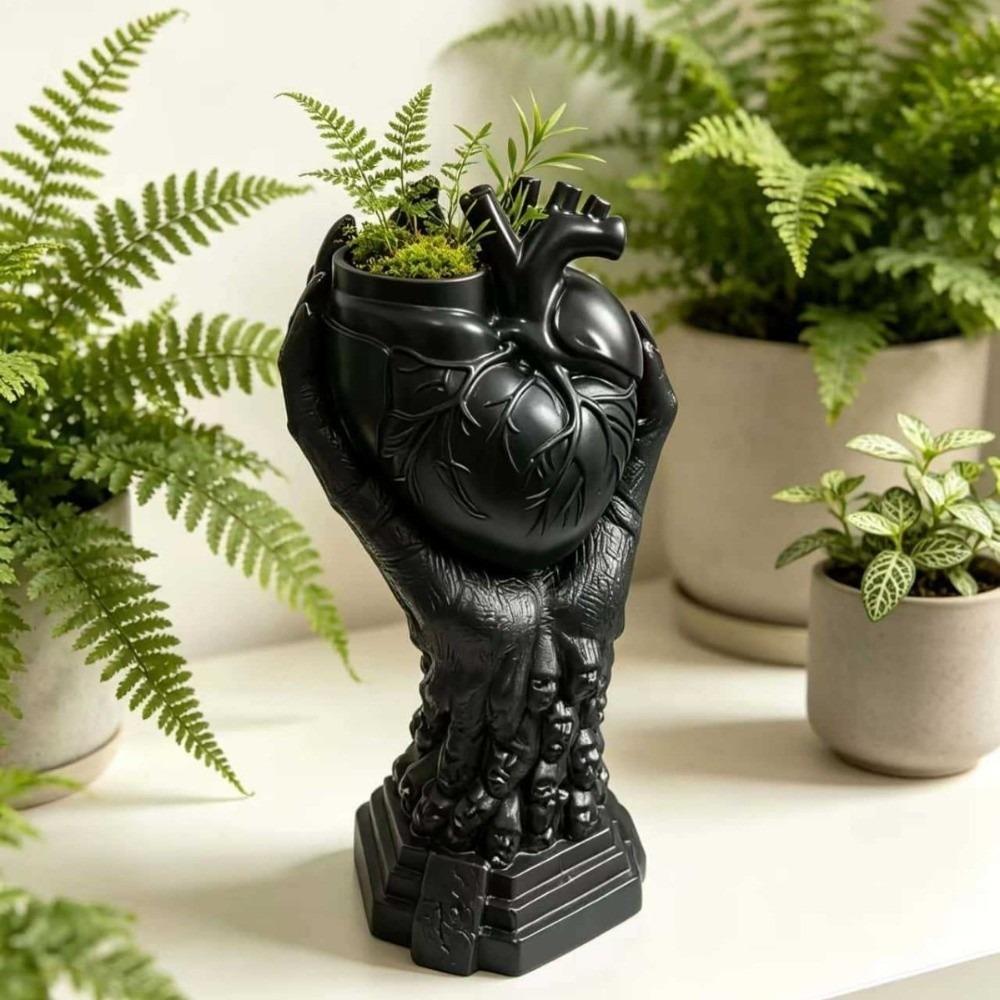 Heart-shaped Resin Vase Nordic Style Flower Pot Heart-shaped Vase Halloween Decor