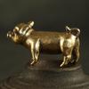 Креативные маленькие бронзовые фигурки свиней из латуни, китайские украшения в виде свиней со знаком зодиака, металлические подвески, украшения для рабочего стола, домашний декор
