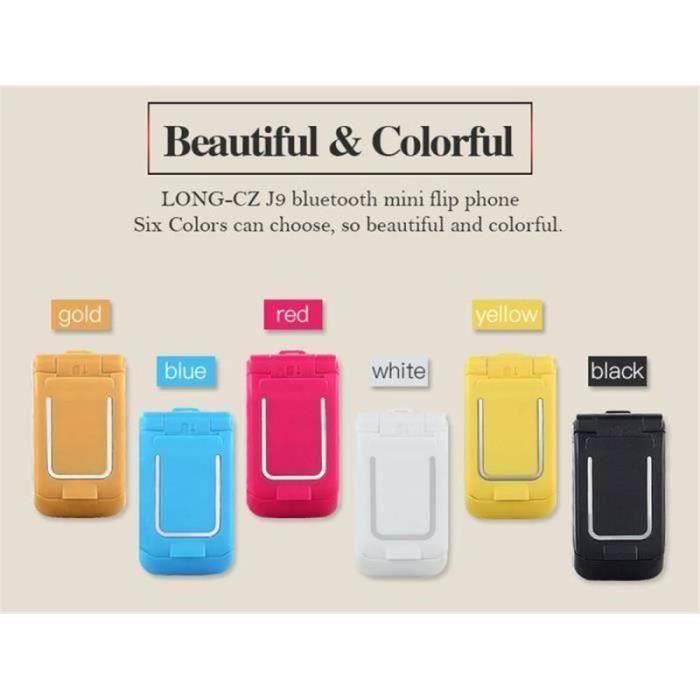 Téléphone portable Bluetooth sans fil - YWEI - Mini Flip BL35133-QUOXO Blanc - 0,66" écran - Dialer FM magique