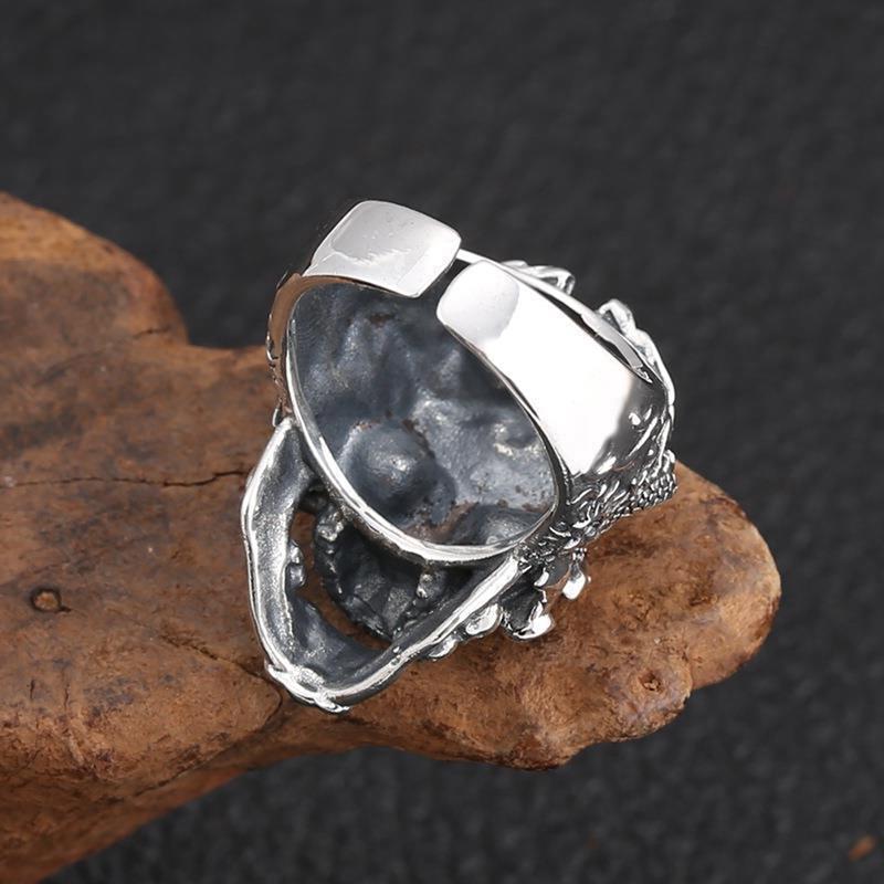 Vintage Gothic Calvarium Skull Punk Ring Men Halloween Jewelry Gift