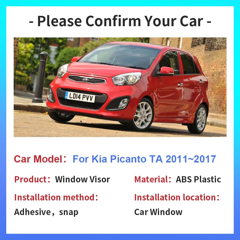 Козырек для окон Kia Picanto TA Morning 2011~2017 Боковые стороны автомобиля Защита от дождя Дефлектор Тент Укрытие Вентиляционное отверстие Дымоход Внешние аксессуары