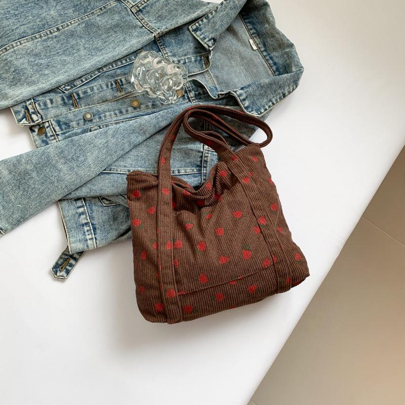 Сумка из ткани для студенческого класса, модная повседневная переносная сумка-тоут 2024, новая простая повседневная сумка через плечо большой емкости для женщин