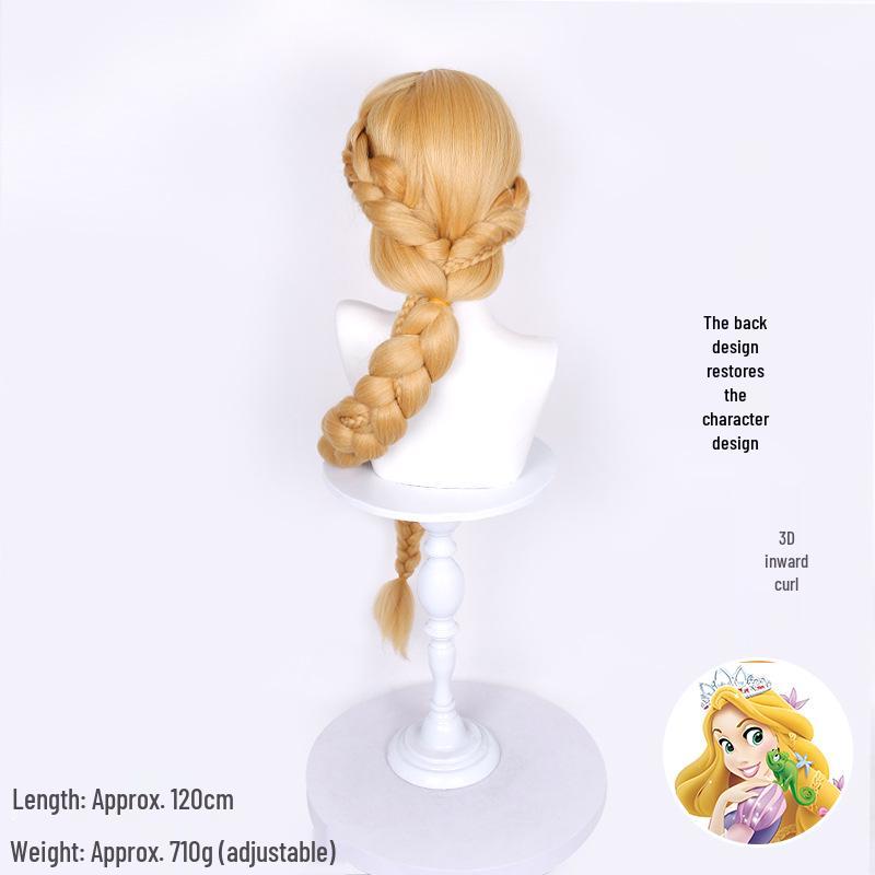 Cardamom Princess Rapunzel Long Braid Wig for Party & Anime