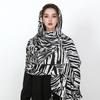 90*180cm New Fashion Luxury Women Scarf Stripe Designer Female Cotton Linen Shawl Tassel Four Seasons Muslim Hijab