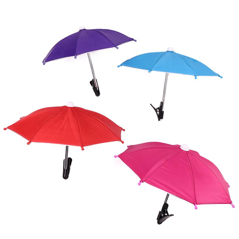 Motorcycle Mobile Phone Holder Sunshade Umbrella Waterproof Small Helmet Sunscreen Phone Stand Bracket Protect Phone From Rain