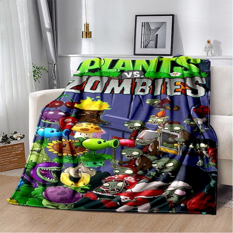 P-Растения против. Игровое одеяло Z-Zombies для дивана, офиса, для сна, с изображением горохострела, для студенческого общежития, покрывало на кровать, настраиваемое