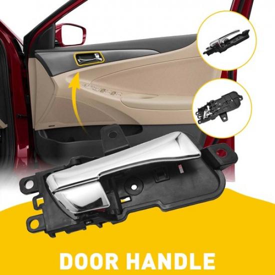 Interior Door For Handle 2011-2015 Hyundai Sonata or Front Rear Passenger Chrome