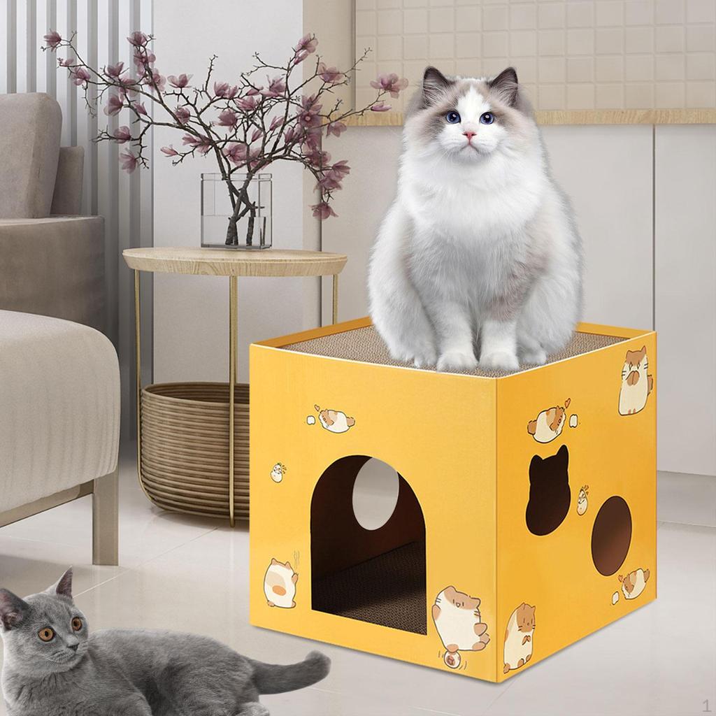 Cat Box Cats Bed, Corrugated Cardboard House, House Scratching Board for