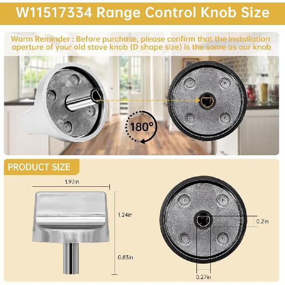 Обновленный набор из 5 шт. W11517334 W11122869 Ручка конфорки для газовой плиты Whirlpool OEM W10850033 W11458842 Ручка подходит для моделей WEG515S0FB0 WEG515S0FW0-WPL