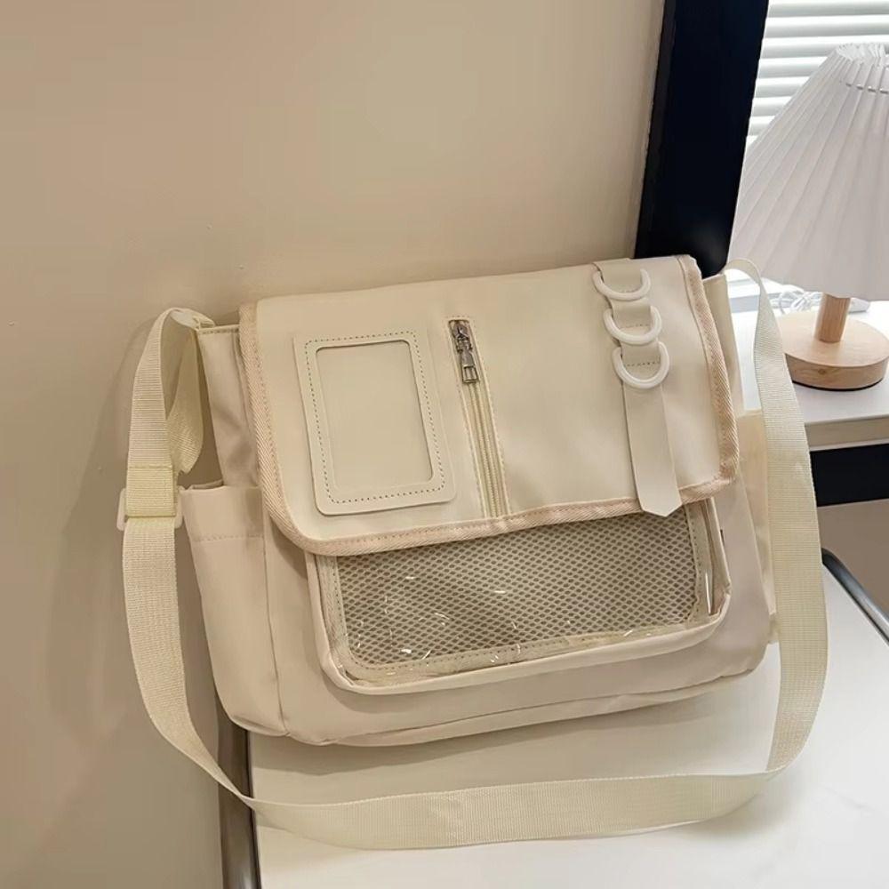 Japanese Transparent Itabag Badges Display Plate Crossbody Bag Casual Harajuku School Bag DIY