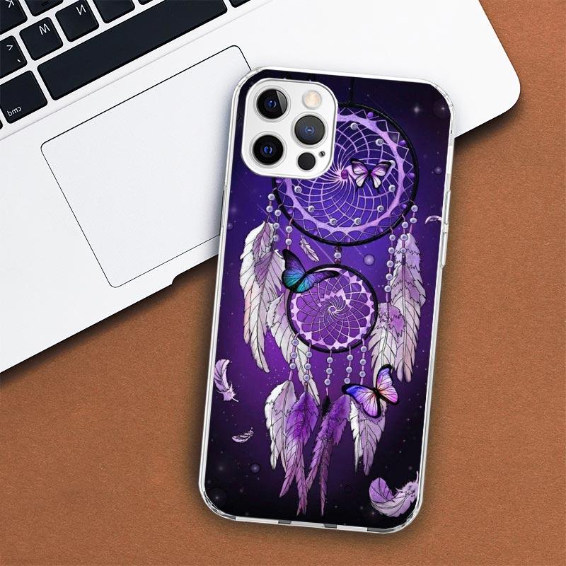 Чехол для телефона Retro Feather Dreamcatcher для Apple iPhone 11 12 13 15 14 Pro 7 XR X XS Max 8 Plus + Mini SE с индивидуальным принтом, мягкий, C