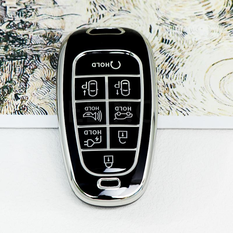 4 5 6 7 8 Кнопок TPU Оболочка для Пульта Ключа Брелок Чехол Крышка для Hyundai 2020-2021 Sonata Nexo DN8 Santa Fe TM Tucson NX4 Staria Ioniq