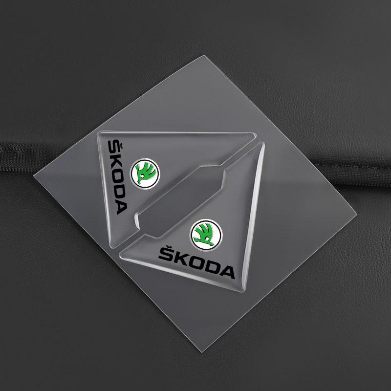 2 шт. Накладки на углы дверей автомобиля Защитная наклейка от царапин Стайлинг для Skoda SCALA Superb Octavia 2 3 A4 A5 Fabia Kamiq Kapoq Kodiaq Rapid