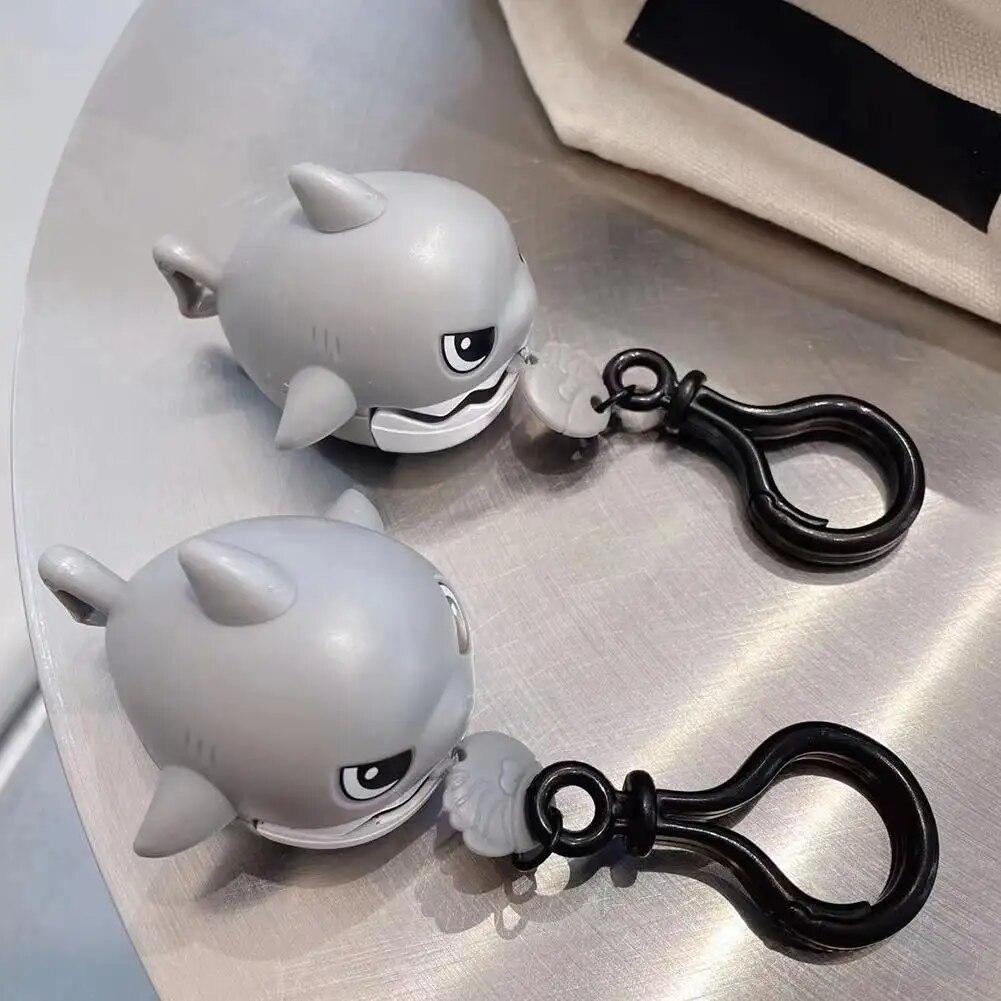 Pull Line Shark Keychain Pendant Keychain Simulation Removable Mouth Shark ABS Keychain Toy