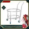 Мобильная сервировочная тележка из нержавеющей стали для ведер