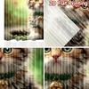 2D flat printing 2pcs Party Curtain Cute Cat Shamrock Hat Digital Printed Polyester Drapes Family Party Decoration Use for
