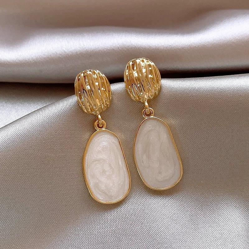 Белая нерегулярная подвеска в виде капли воды для женщин, корейская геометрия, новые модные украшения для вечеринок, подарок девушке