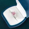 POMOiii Уникальные квадратные кольца с розовым цирконием для девочек, модные аксессуары для вечеринки, роскошный подарок на день рождения, женское кольцо, новые ювелирные изделия