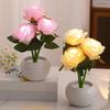 Розовый ночник Искусственный цветок Настольная лампа Искусственная роза Светодиодная прикроватная лампа