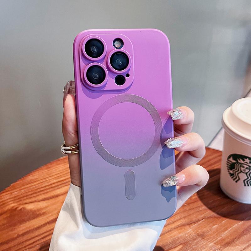 Luxury For Magsafe Gradient Silicone Multicolour Shockproof Case for iPhone 15 16 14 13 12 11 Pro Max E Wireless Charging Cover