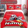 3pcs Duvet Cover Set (1*Duvet Cover + 2*Pillowcase, Without Core), Custom Name Essendon Football Pattern Bedding Set, Home Bedroom Decor Gift