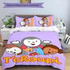 T'choupi 3pcs Bedding Set Duvet Cover Closure Includes 1 Duvet Cover & 2 Pillowcases for All Seasons Bedroom Home Dorm Decor