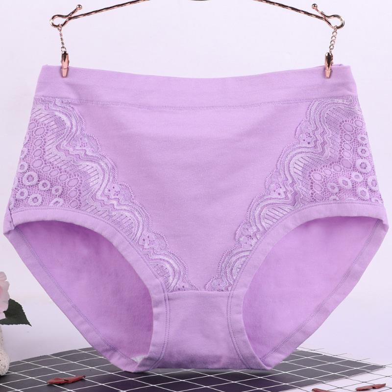 Underwear Cotton Lace Plus Size Panties Lingeries Briefs High Waist Middle-aged Women Panty