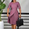 Women's Summer Fashion Temperament Five-quarter Sleeve High Waist Compression Commuter High Waist Pencil Dress