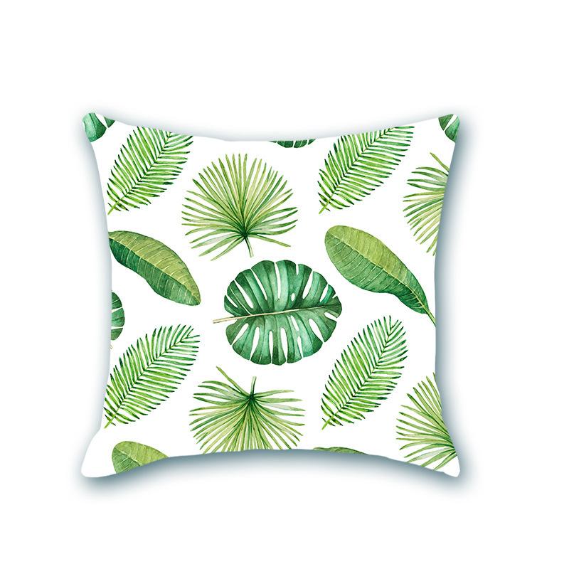 New Plant Print Decorative Imitation Super Soft Pillow Case Nordic Floral Sofa Office Bedside Cushion Cover