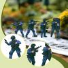 4 шт. 1/64 Миниатюрные фигурки спецназовцев SWAT, Модели сцен, Диорамы для микро-ландшафта
