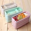 Portable 3 Lunch Box Layer Microwave Dinnerware Storage Picnic Food Container