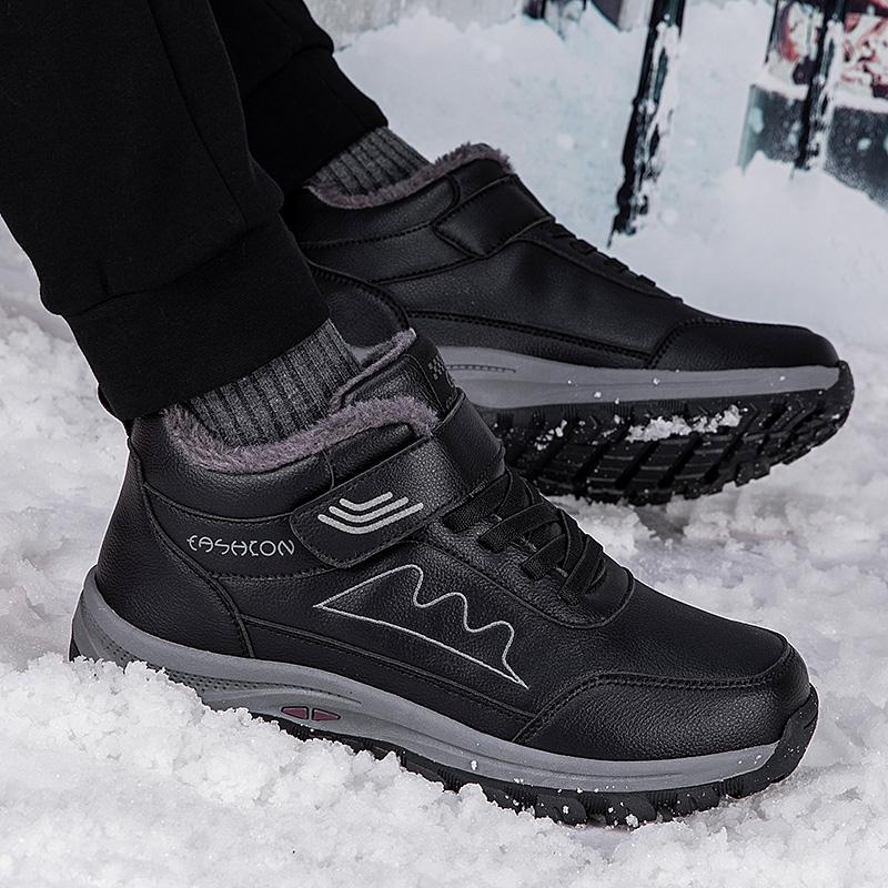 Осенне-зимняя мужская теплая хлопковая обувь Ppel, уличная нескользящая хлопковая обувь большого размера для пожилых людей