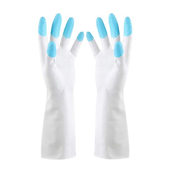 1 Pair Gloves Reusable Protective PVC Kitchen Cooking Cleaning Safety Gloves for Cleaning