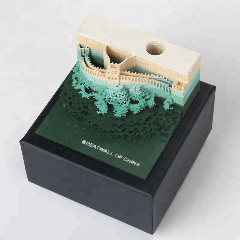 The Great Wall 3D Laser Cut Memo Pad Sticky Note Pad With Retail Box
