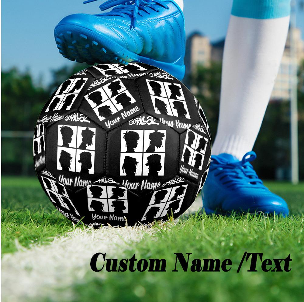 Custom Text Size 5 Soccer Ball, Standard Match Football For OutdoorGorillaz