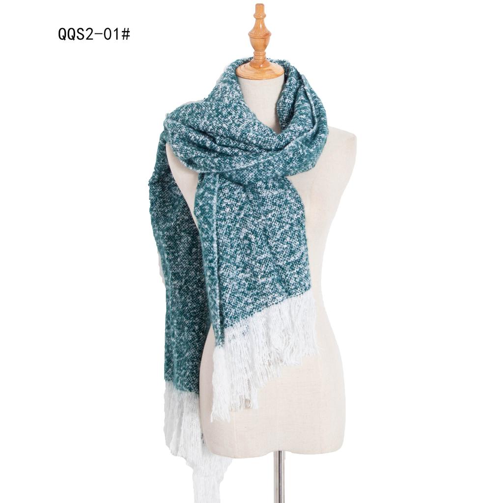 Autumn and Winter Polyester Circle Sand Plaid Scarf Women's Warm Fringed Scarf Shawl