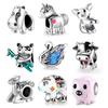 S925 Sterling Silver Beads Original Personality Cute Animal Bracelet DIY Accessories Beaded Silver Enamel Loose Beads