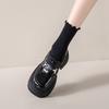 Platform Loafers Women's Autumn 2025 New One-pedal Women's Shoes British Style Black Small Leather Shoes Spring and Autumn Soft Sole