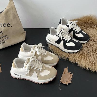 2025 осень новые женские туфли спортивная обувь цвет подходящая круглая носовая часть платформа повседневная обувь для пап немецкие кроссовки модные универсальные импортная торговля
