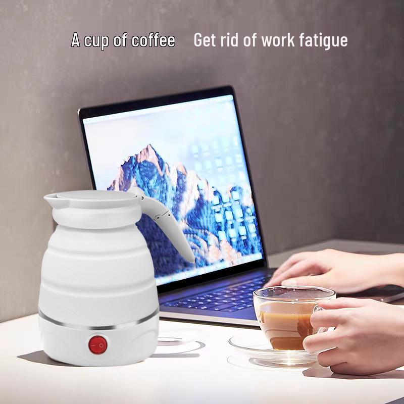 Compact Folding Electric Travel Kettle with Silicone Body & Auto Shut-off – Ideal Gift for Students