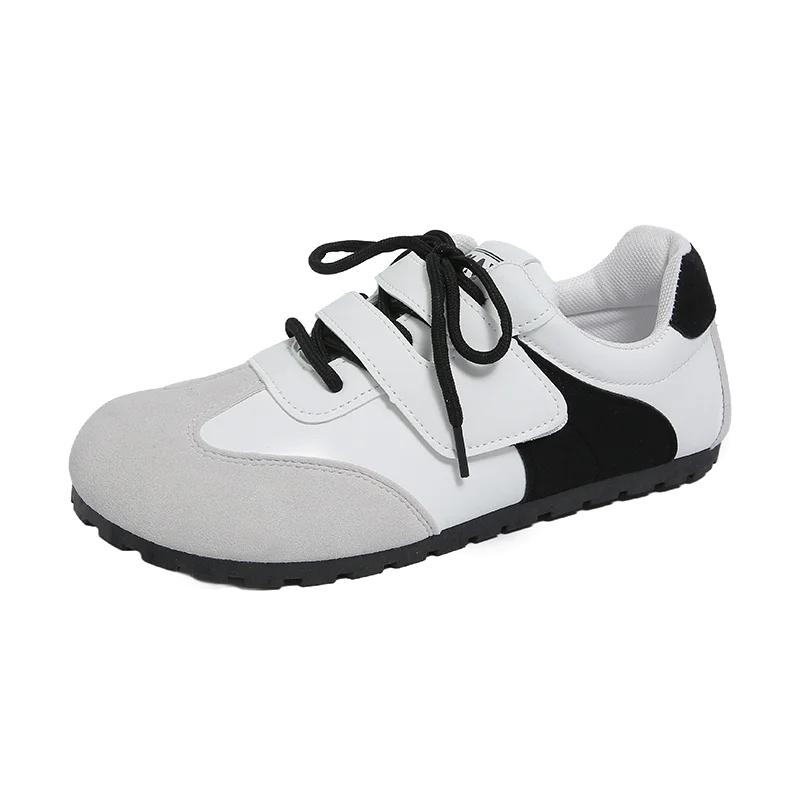 Осенняя новая модная тенденция женская повседневная обувь в студенческом стиле с широким носком мягкая удобная плоская обувь повседневная спортивная обувь для активного отдыха