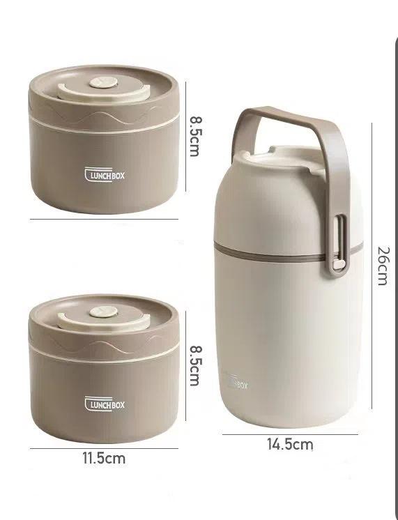 304 Stainless Steel Insulated Lunch Box, Student Office Worker Lunch Box, Portable Multi-layer Circular Lunch Box