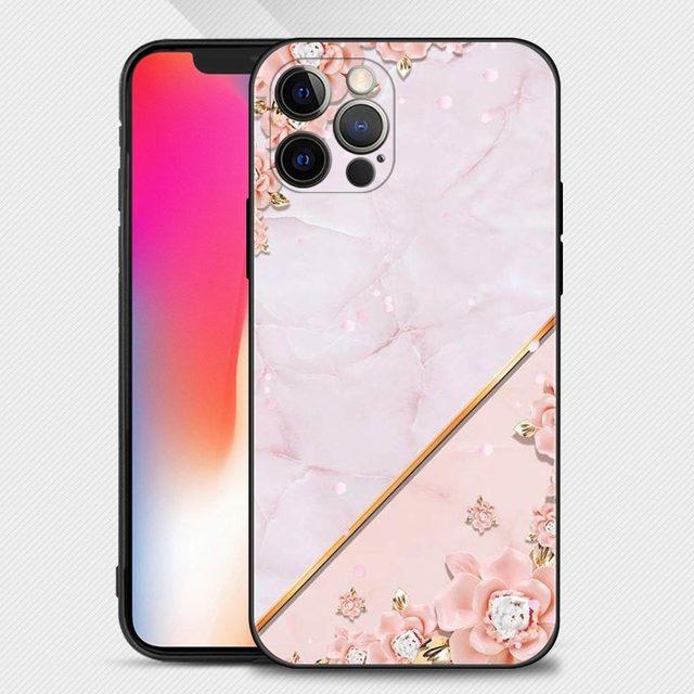 Розовый фиолетовый чехол для телефона с блестящим узором для Apple Iphone 14 13 12 11 Pro Max 13 12 Mini Xs Max Xr X 7 8 Plus 6 6s Shell