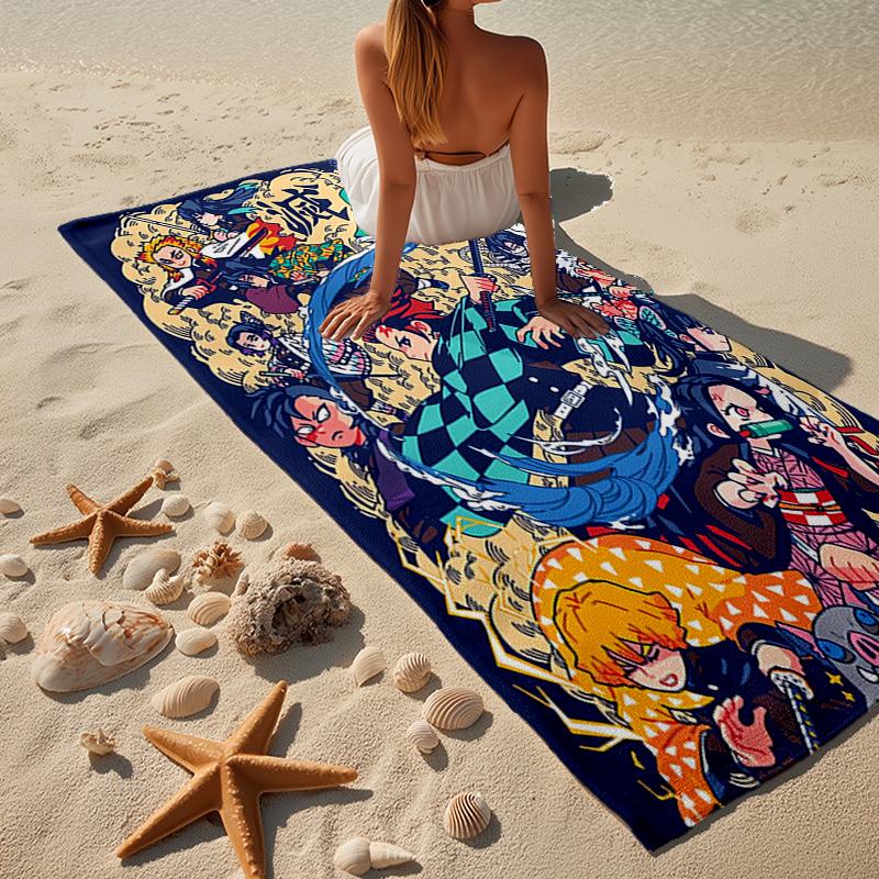 Vibrant Anime Characters Beach Towel, Super Soft Microfiber, Gift for Her/Him, Birthday, for Pool, Beach, Travel, Home Decor Fan gifts