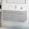 VidaXL Vanity Unit with Integrated Basin Under-Sink Cabinet Bathroom Storage Unit Home Sonoma Grey Wood 3152889