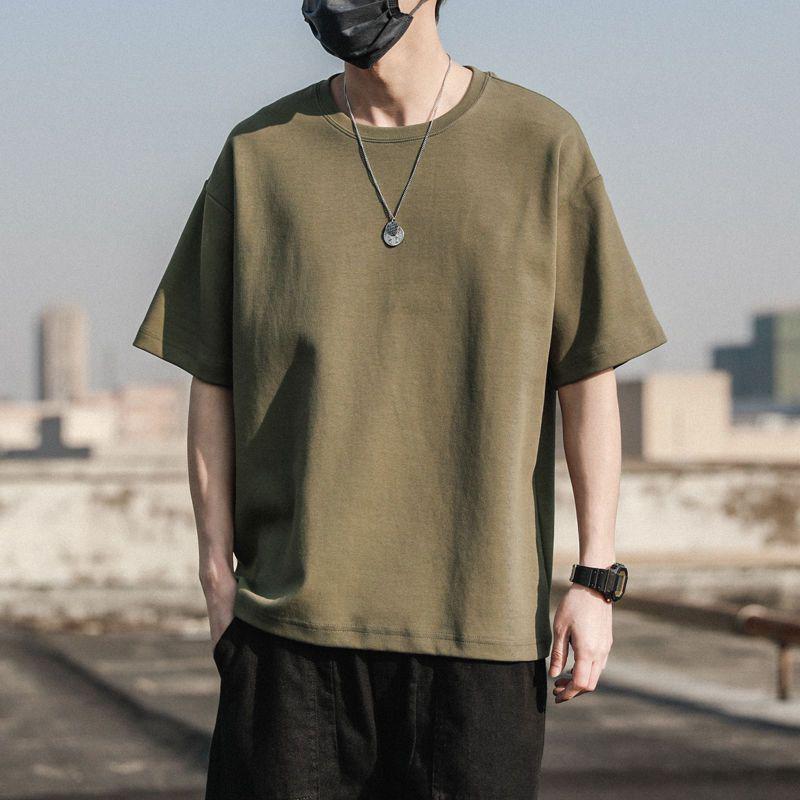 Футболка свободного кроя из чистого хлопка в стиле ретро, повседневный стиль с короткими рукавами